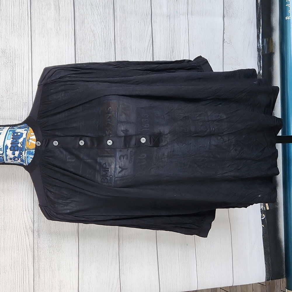 Jcrew drapey popover button up top